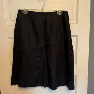 Gunex black linen A-line skirt size 12 (US)